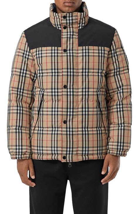 mens burberry reversible down vest|burberry check puffer jacket.